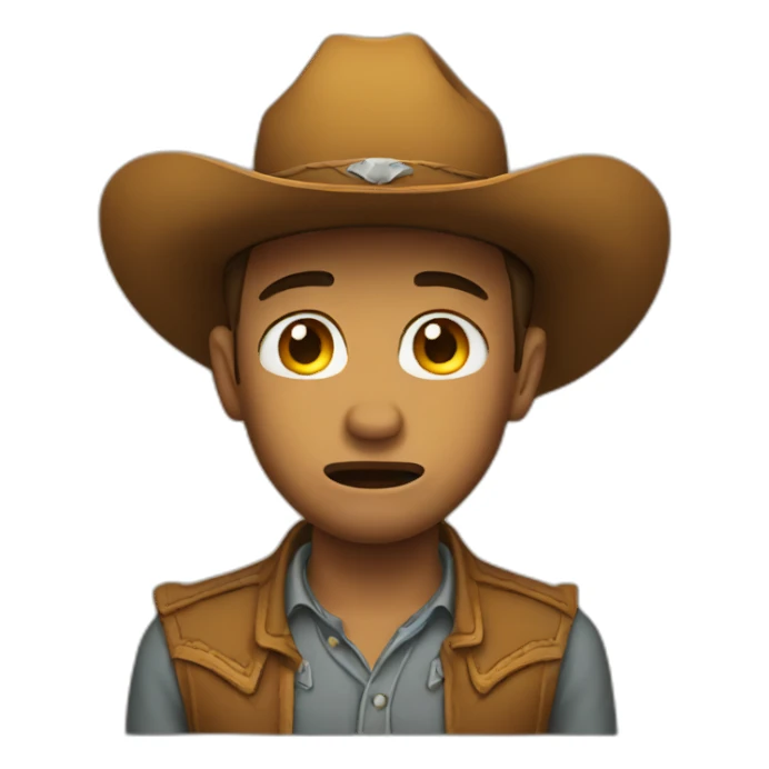 crying cowboy sticker