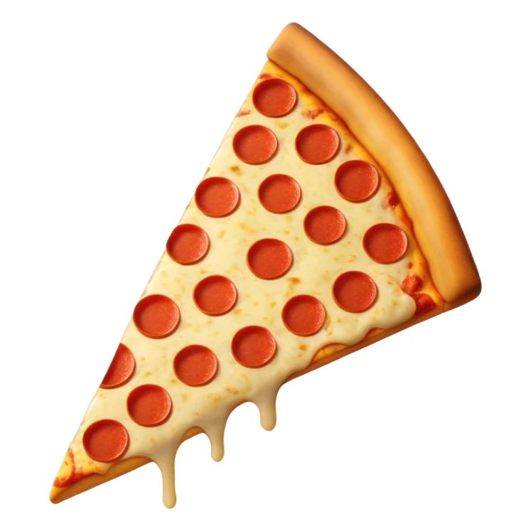 Early 2000s style pizza slice emoji with basic shapes sticker