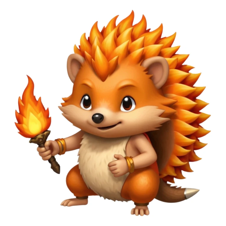 fire bender hedgehog fire in hand sticker