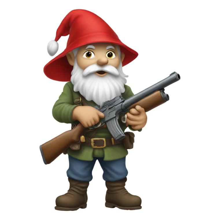 gnome redhat with a gun, catroon sticker