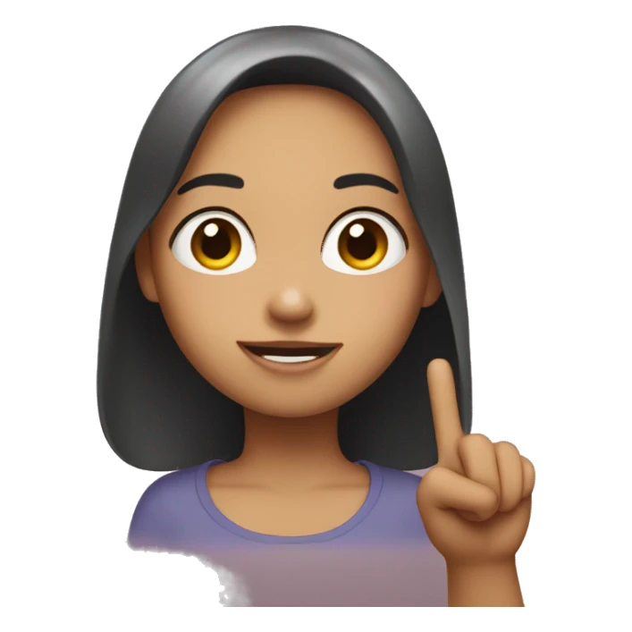 girl one finger up sticker