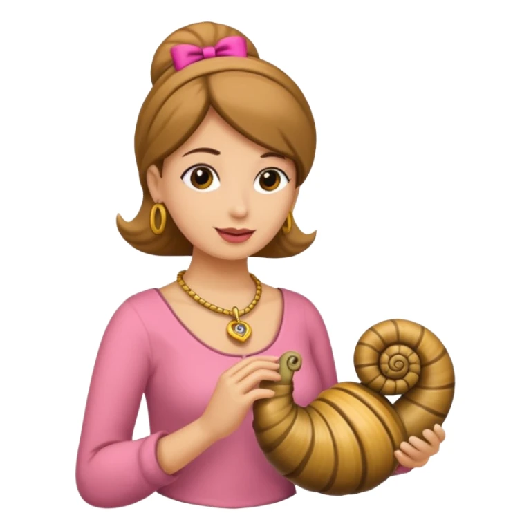 Rosa mujer comprando collares de caracol sticker