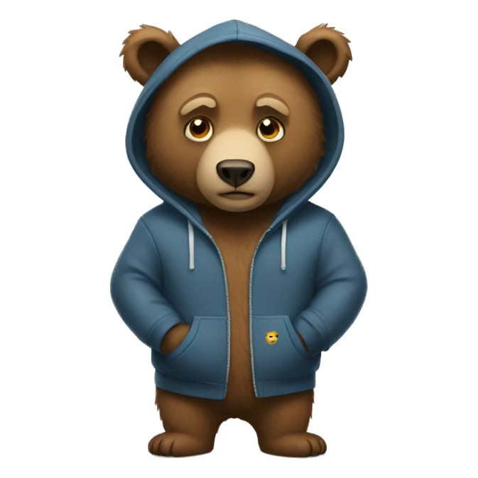 bear wearing hoodie sticker