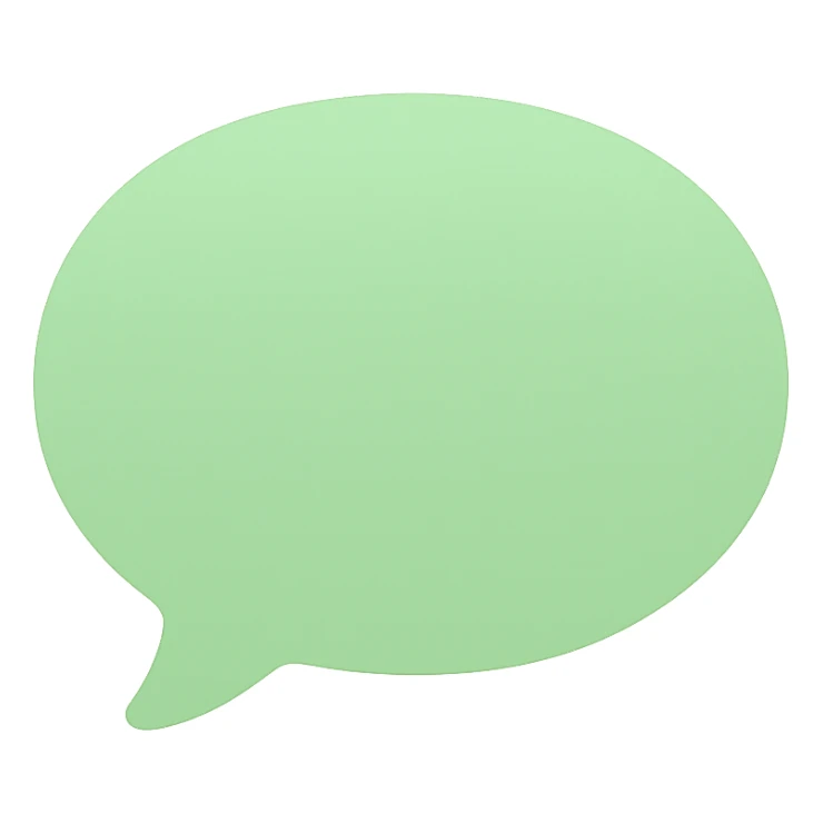 minimalist flat design icon of a chat bubble, vector style, centered on a plain background, clean lines, smooth gradients, modern color palette, suitable for app or UI design sticker