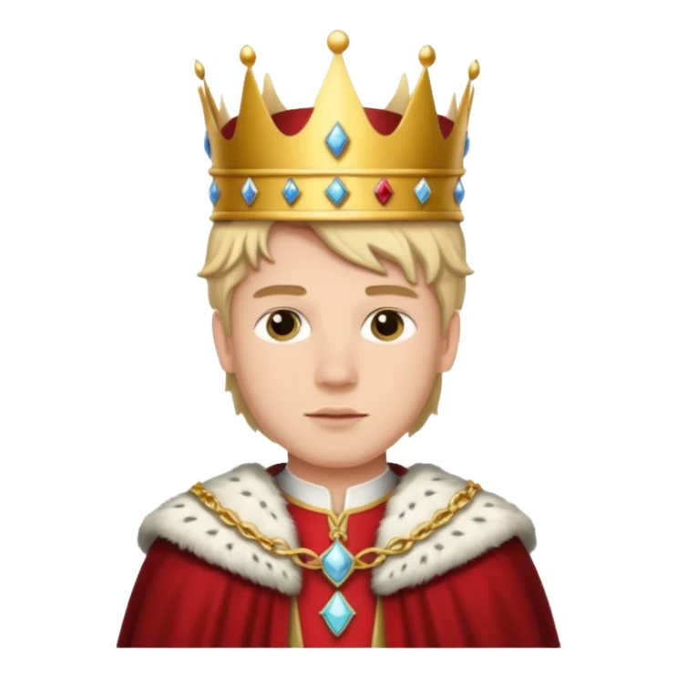 young white king with crown sticker
