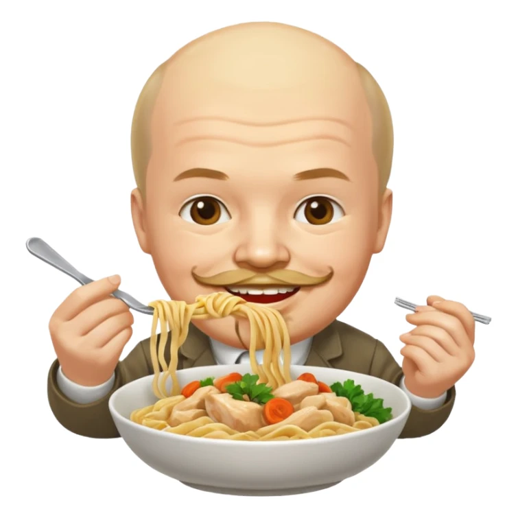 Lenin ăn mì gà sticker