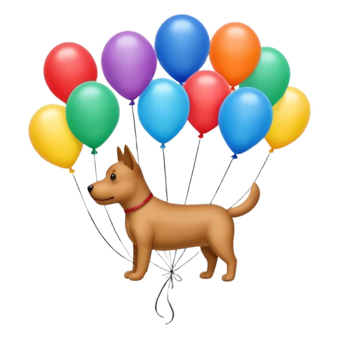 dog shaped flying balloons sticker