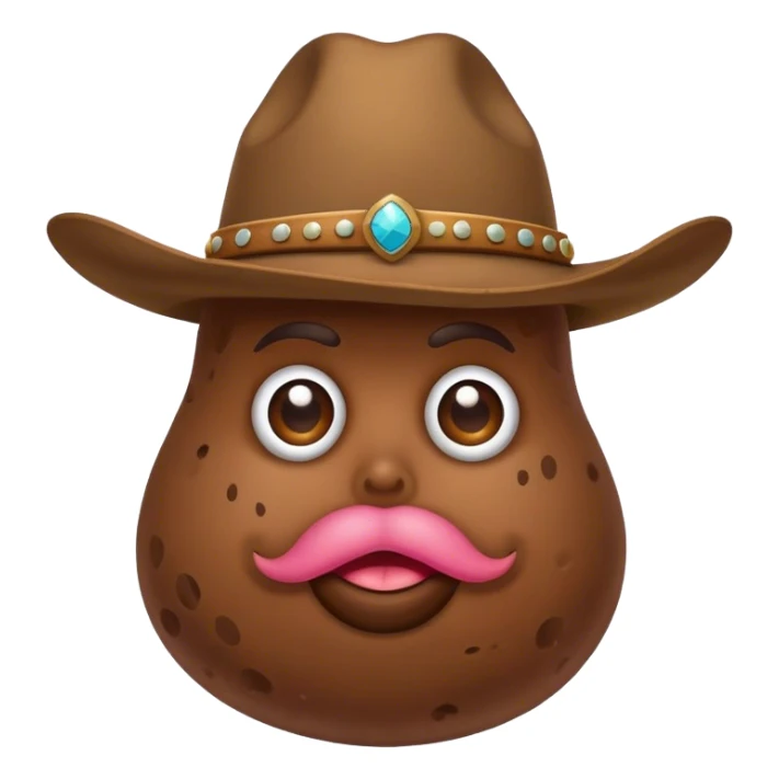 Poop wearing cowboy hat sticker