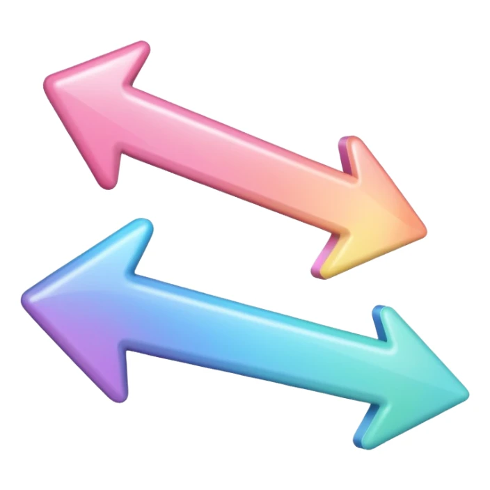 Pink Pastel rainbow arrow pointing left sticker