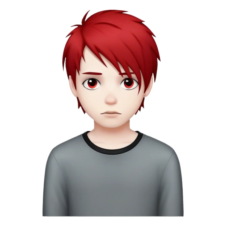 emo boy with black and red hair sticker