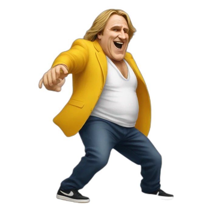 gérard depardieu dancing hiphop sticker