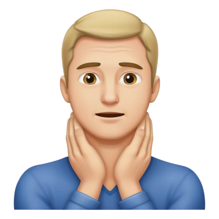 Man grabbing his neck with both hands sticker