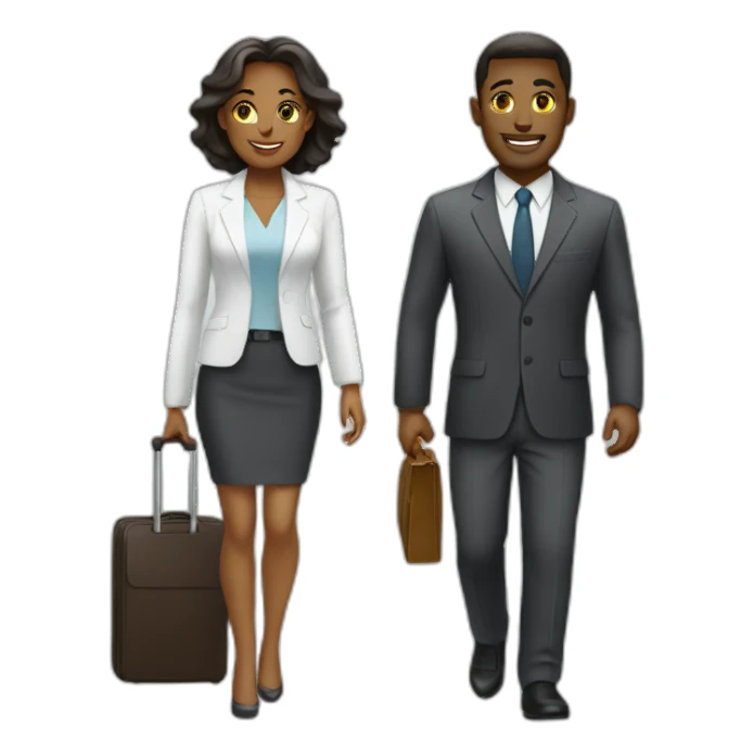 a business trip white couple sticker