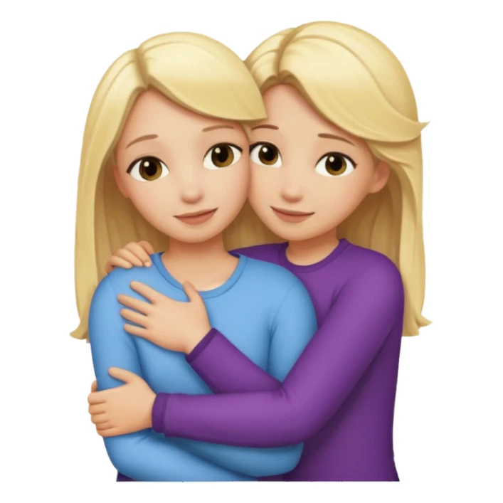 Two blonde girls hugging sticker