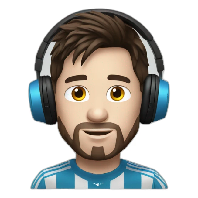 lionel messi wearing headphone sticker