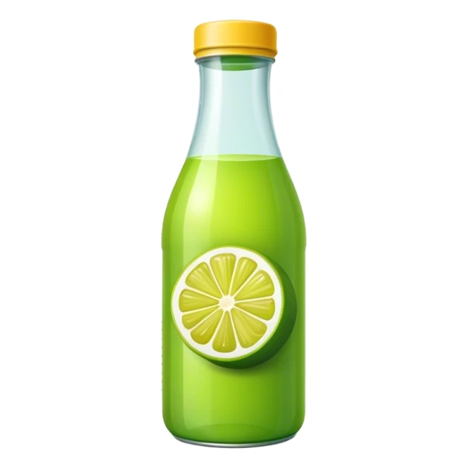 Green lemon juice bottle sticker