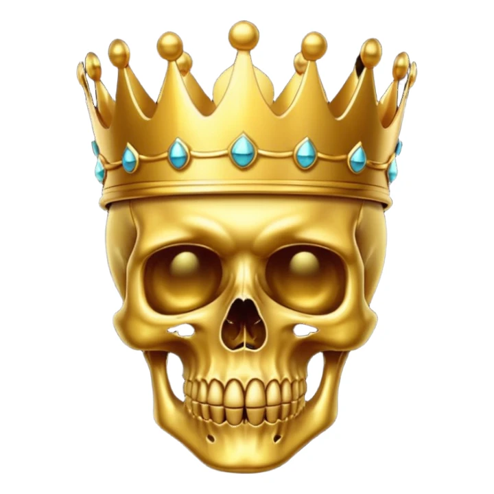 Golden skull with crown sticker