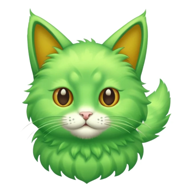 chat volant vert la droite sticker