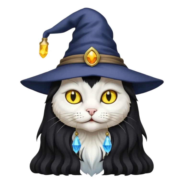 Black and white cat that is a sorcerer sticker