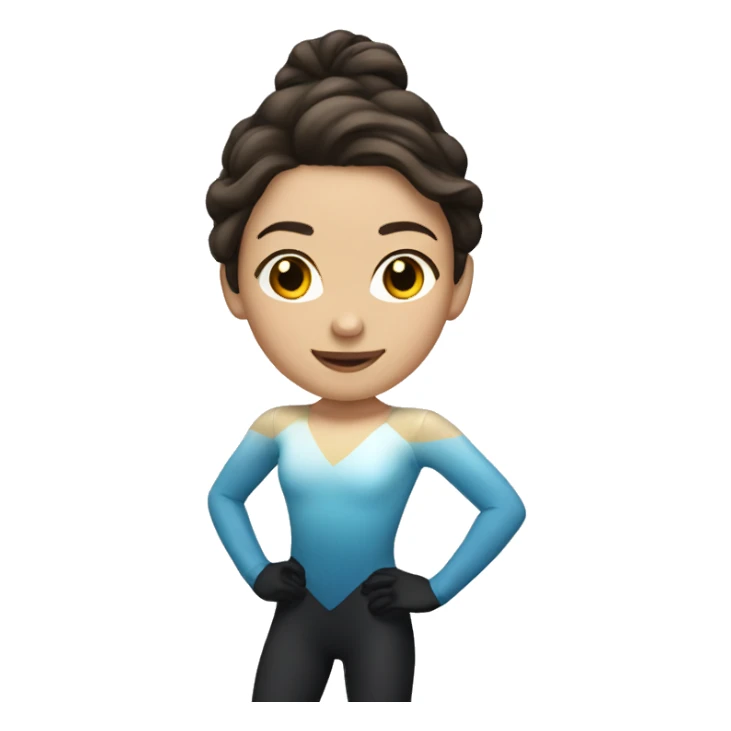 brunette figure skater sticker