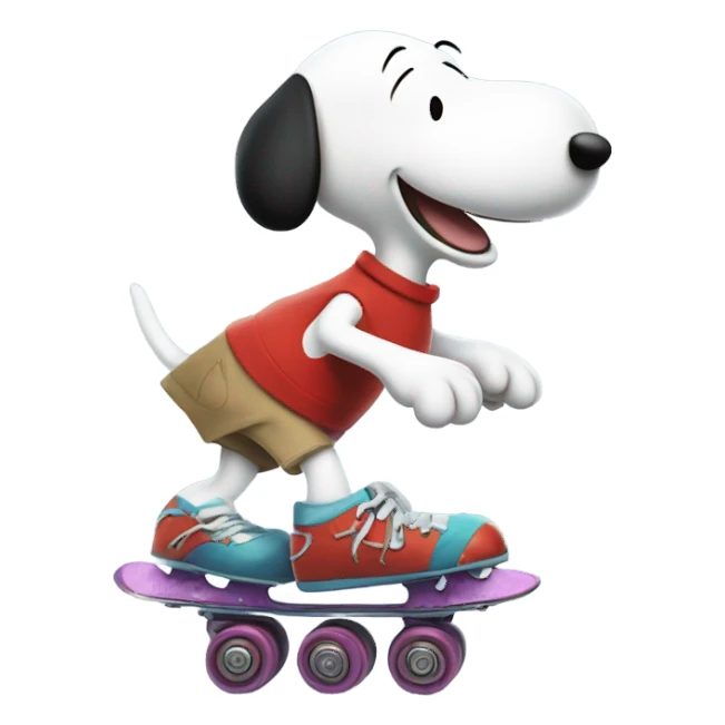 Snoopy on skates sticker