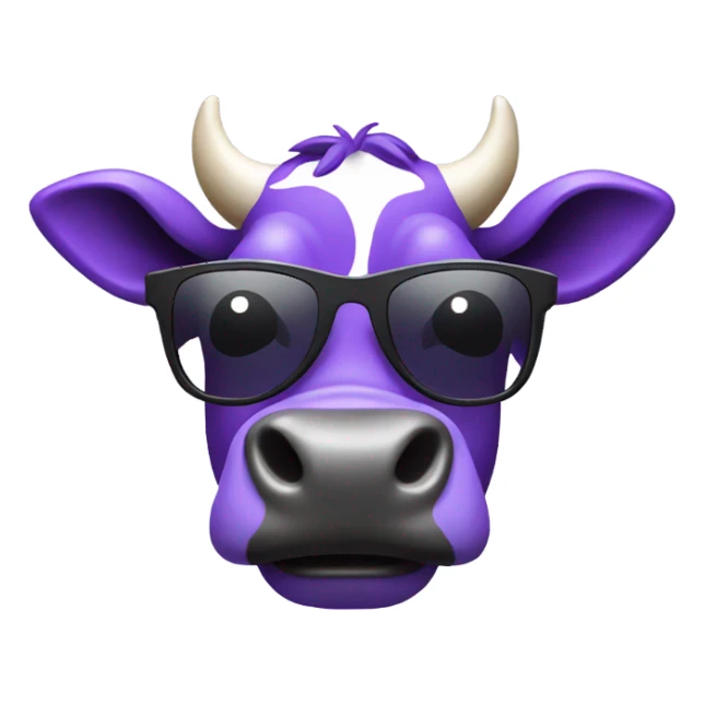 purple cow with sunglasses sticker