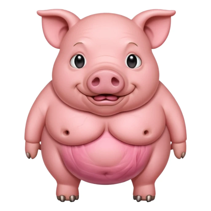 pig with a big stomach sticker