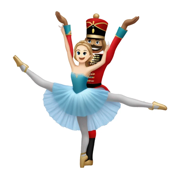 Nutcracker holding a dancer in the air sticker