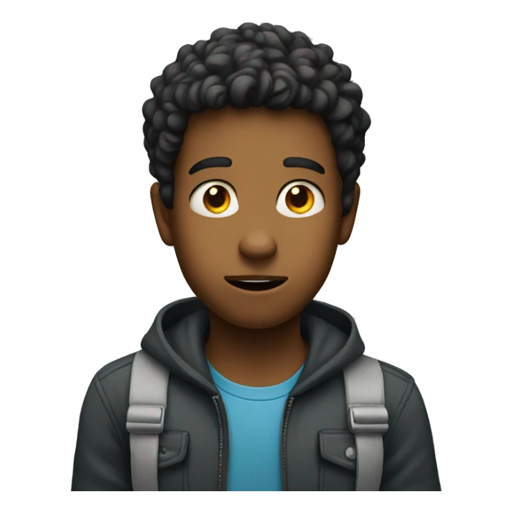 Boy with confused face sticker