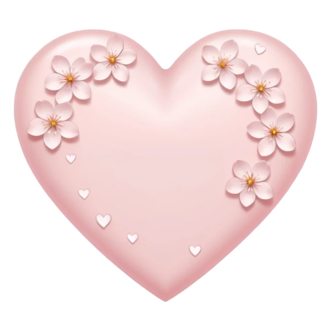 white heart with subtle sakura petal texture sticker