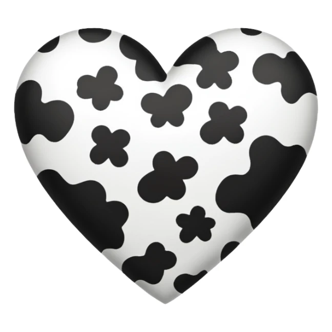 Cow print heart sticker