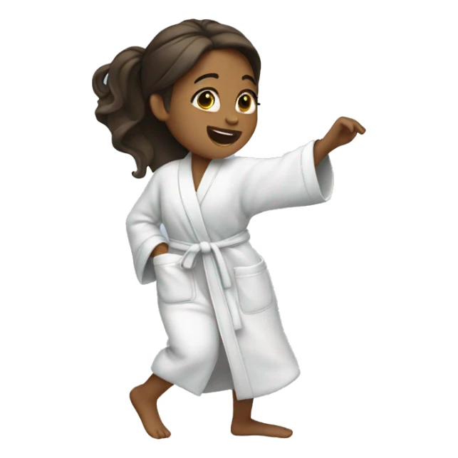 Girl dancing in bathrobe  sticker