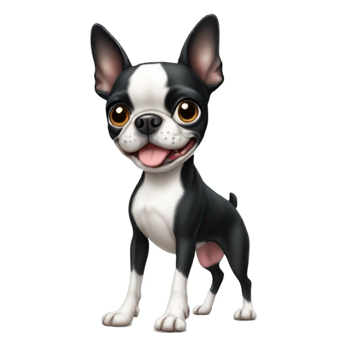 Boston terrier standing on hind legs sticker