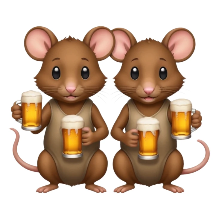 Rats with beers emoji sticker
