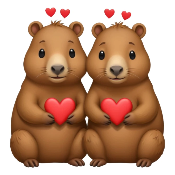 Capibaras amorosos con corazones sticker
