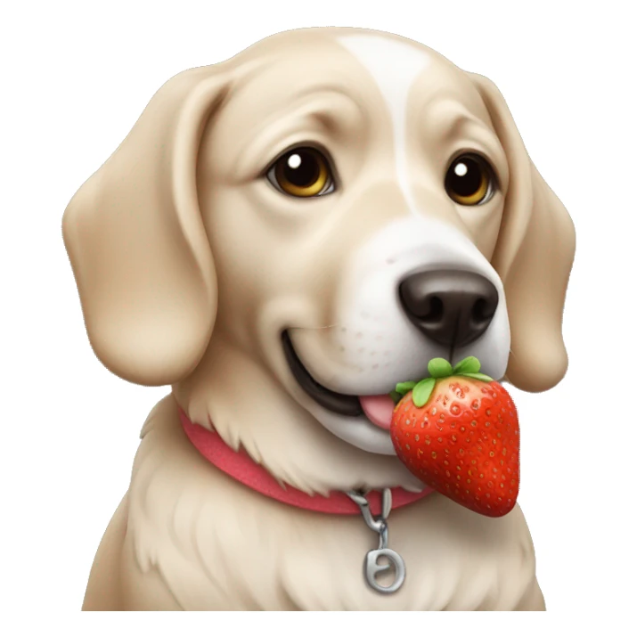 dog with strawberry  sticker