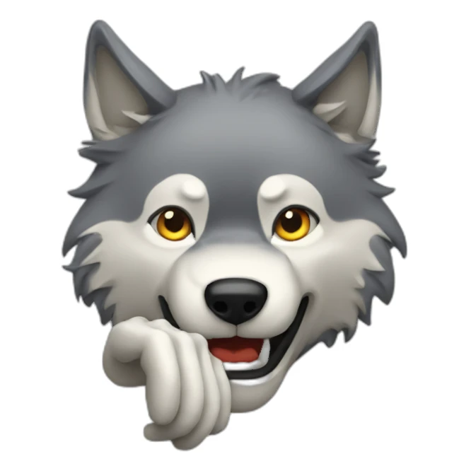 wolf waveing hand sticker