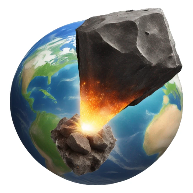 meteorite collides with the earth sticker