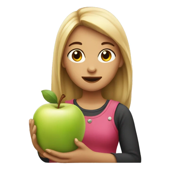 Girl eating a apple sticker