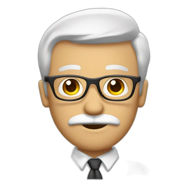 profesor, sin pelo, con barba y gafas sticker