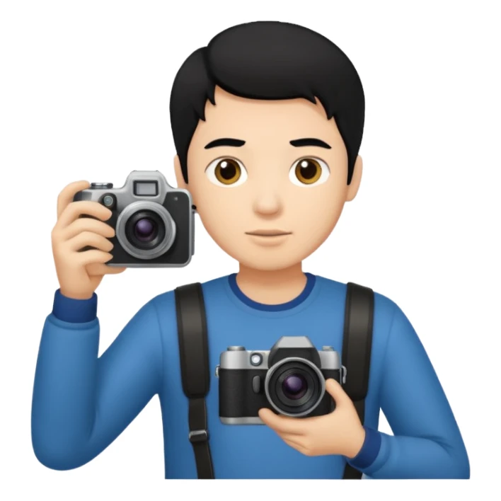 guy with black hair, holding camera 



















 sticker