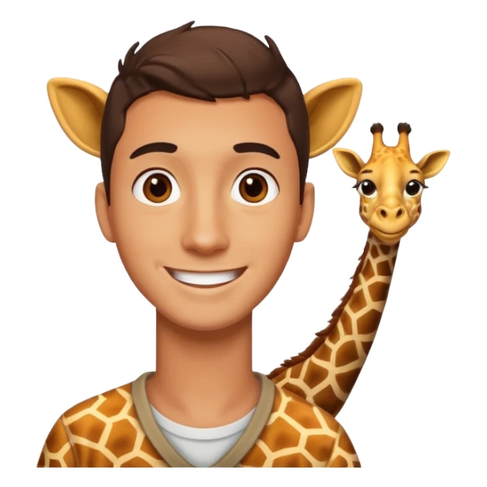 Guy with a giraffe neck sticker