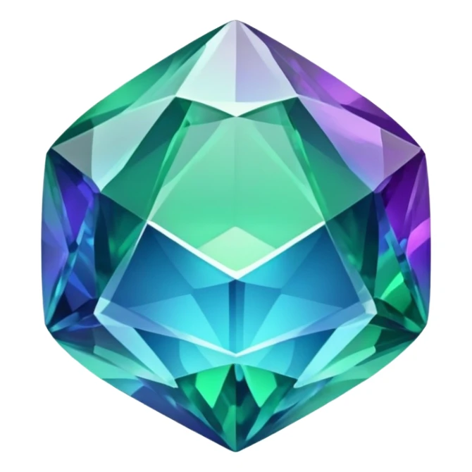 Shiny epic green blue and purple gemstone sticker