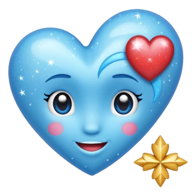 Emojis celestes de Disney: corazón, hada, glitter sticker