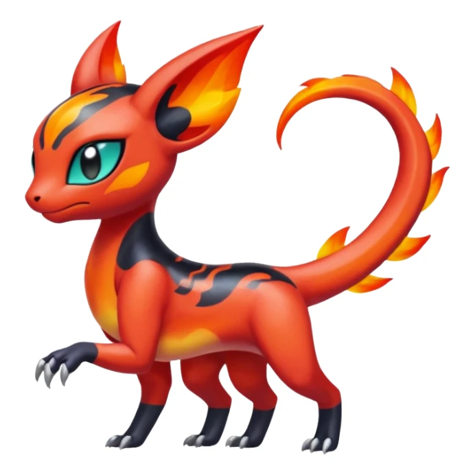 Colorful Translucent Tricky Hot Handsome Meloetta-Salandit-Litten-Pokémon-Fakémon-fusion-hybrid-creature sticker