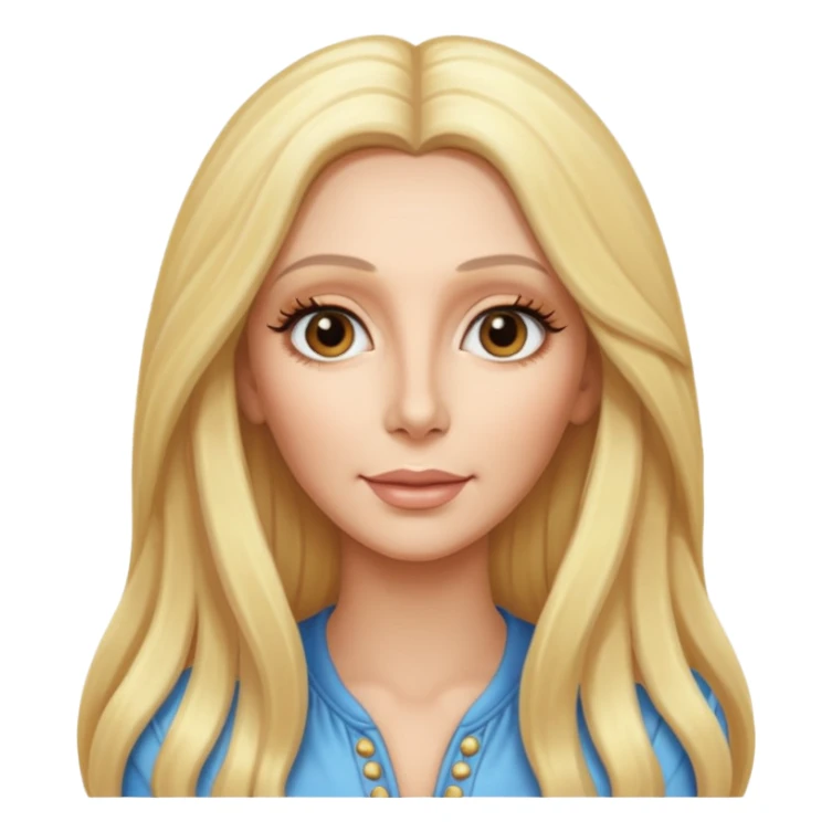 Cher with long blonde hair sticker