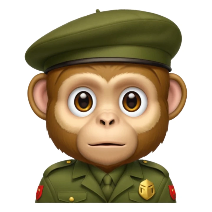 Monkey wearing green beret sticker