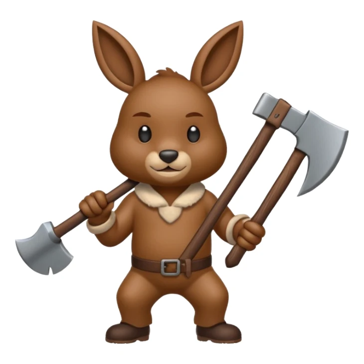 Labubu holding an axe sticker