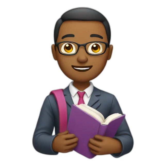 teacher with book sticker