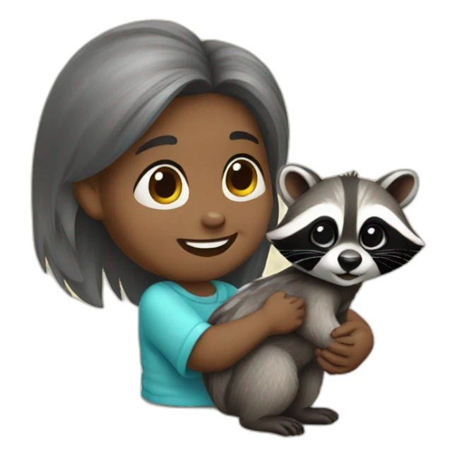 Baby Racoon with Human sticker